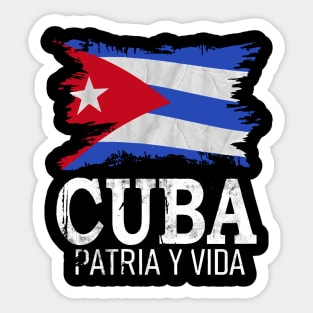 Cuba Libre Cuban Flag patria y vida Sticker